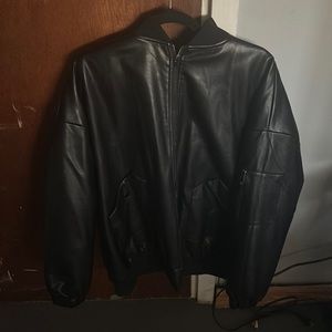 Faux Leather Jacket Oversized